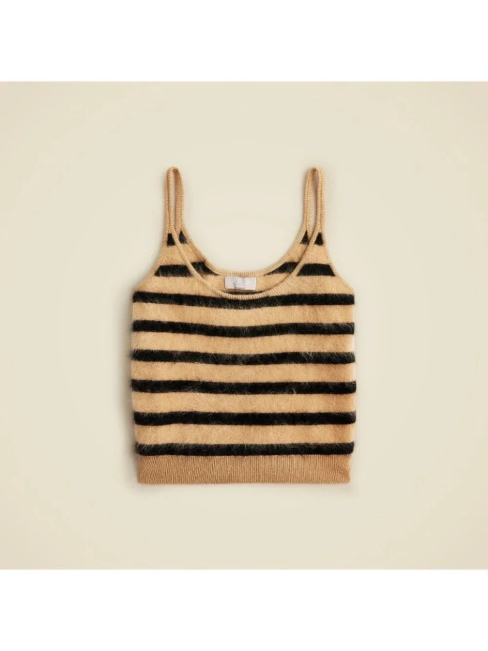 NWT J.Crew Brushed Cashmere Cropped Camisole Sweater in Stripe S